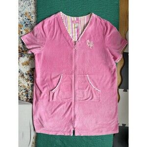 Vintage 1980s Whispers Pink Terrycloth Dress 1X XL Swim Beach Cover-up Grandma